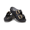 CROCS SATURDAY METALLIC BUCKLE SANDAL [SIZE:W6 COLOUR:BLACK]