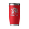 YETI RAMBLER 20OZ TUMBLER WITH LID WITH LASER ENGRAVING [COLOUR:RESCUE RED BORN TO RIDE]