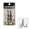 VANFOOK DT-58F PTFE BLACK TREBLE HOOK [SIZE:#1/0 4 PACK]
