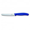 VICTORINOX STEAK & TOMATO 11CM ROUND TIP WAVY EDGE KITCHEN KNIFE [COLOUR:BLUE]