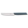 VICTORINOX STEAK & TOMATO 11CM ROUND TIP WAVY EDGE KITCHEN KNIFE [COLOUR:CORNFLOWER BLUE]