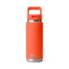 YETI RAMBLER 26OZ BOTTLE WITH STRAW CAP [COLOUR:PAPAYA]